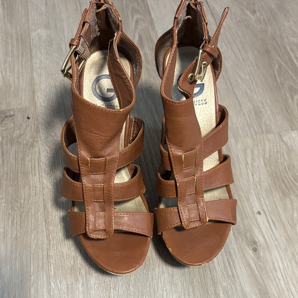 Guess Women's‎ Tan Strappy Sandals